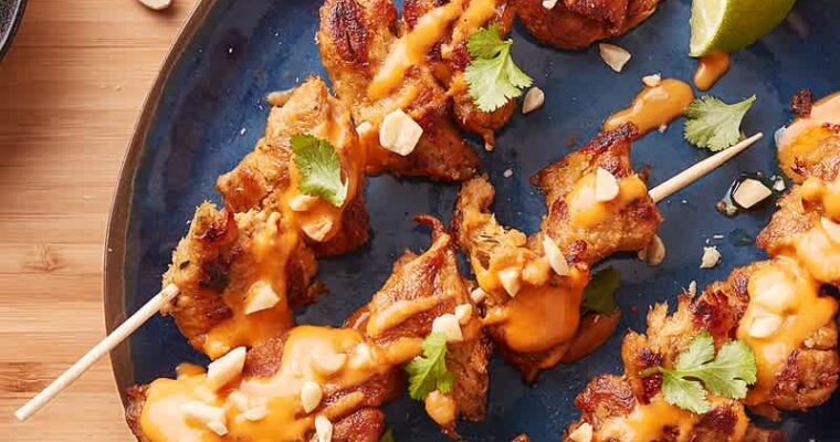 Spiedini veg in salsa di arachidi